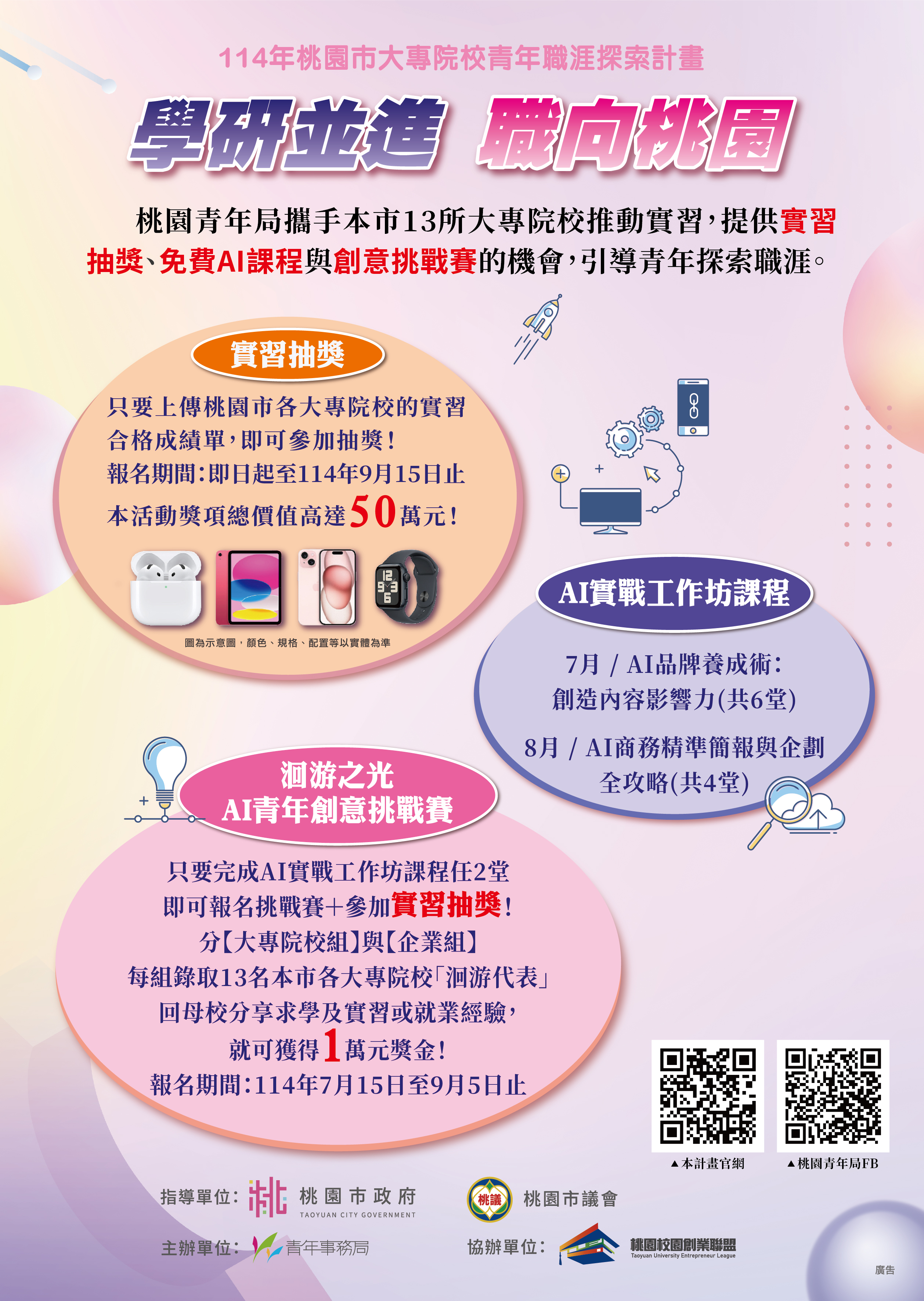 桃園市政府青年事務局各大專院校科系實習合作企業參考資料