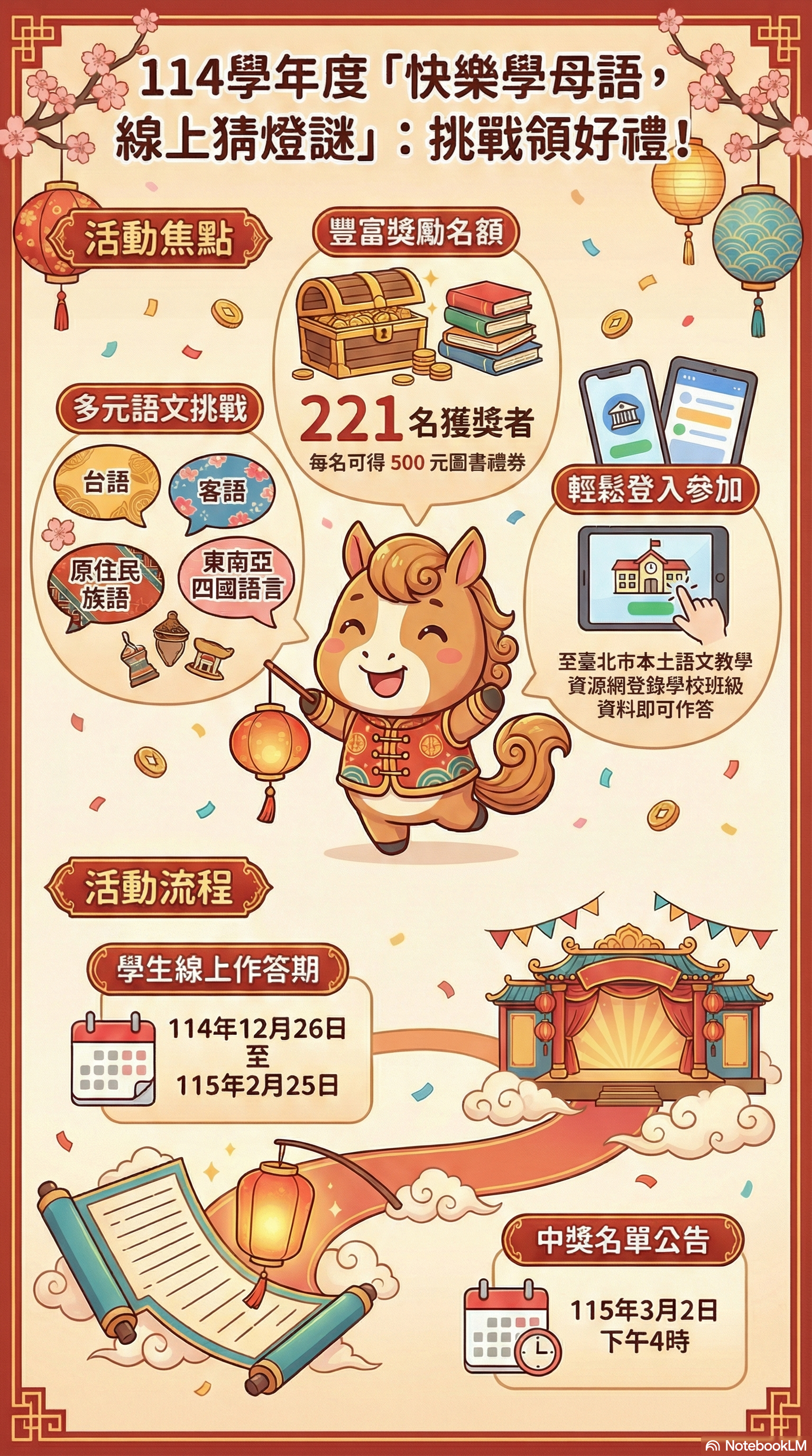 世界母語日「快樂學母語，線上猜燈謎」